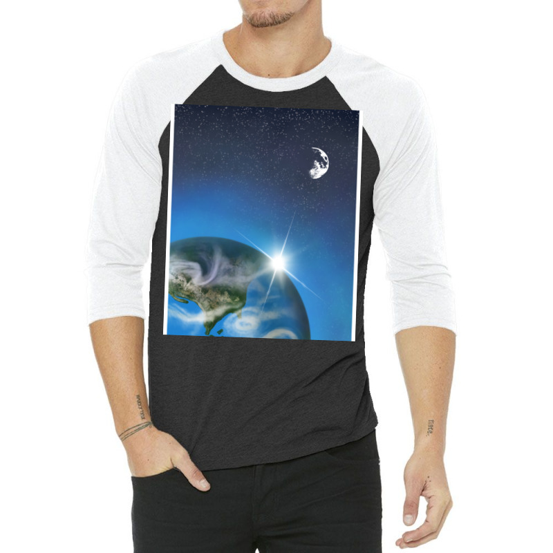 Planet Earth Travel 3/4 Sleeve Shirt by dergiakcjaj | Artistshot