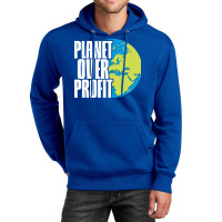 Planet Over Profit Earth Day Climate Change Green Unisex Hoodie | Artistshot