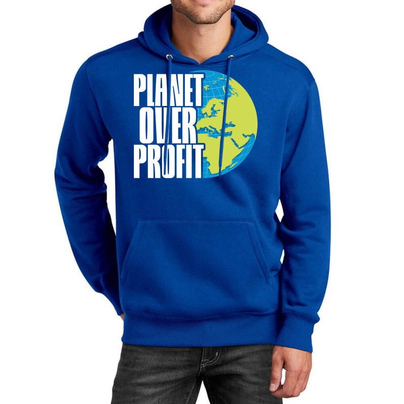 Planet Over Profit Earth Day Climate Change Green Unisex Hoodie by deteljaedverz | Artistshot