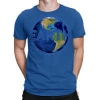 Planet Earth With America Gift Space Idea Aestheti T-shirt | Artistshot