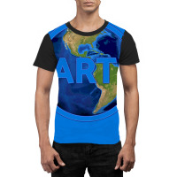 Planet Earth With America Gift Space Idea Aestheti Graphic T-shirt | Artistshot