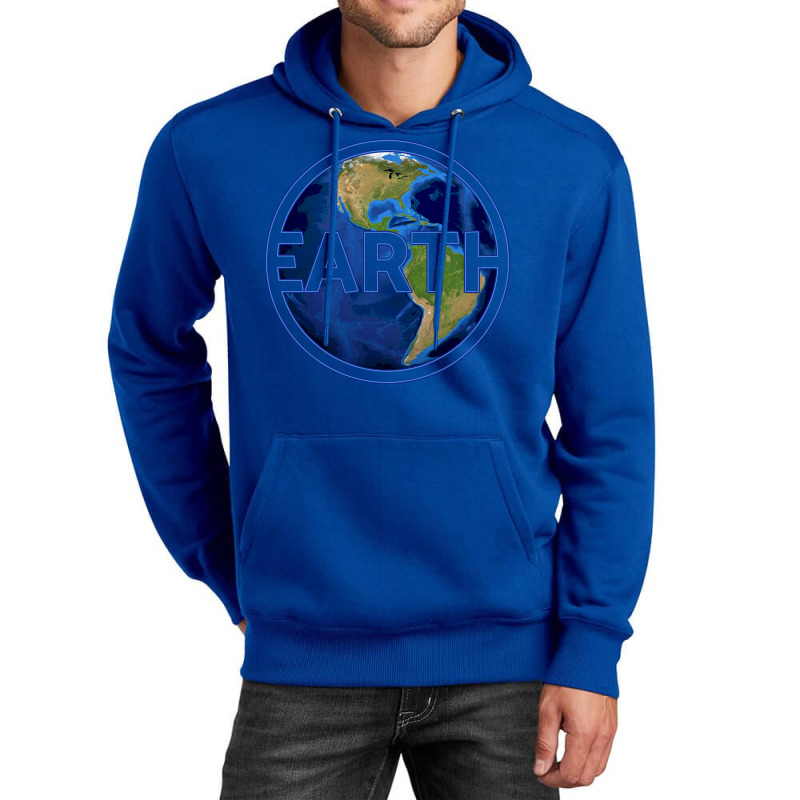 Planet Earth With America Gift Space Idea Aestheti Unisex Hoodie | Artistshot