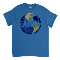 Planet Earth With America Gift Space Idea Aestheti Classic T-shirt | Artistshot