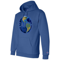 Planet Earth With America Gift Space Idea Aestheti Champion Hoodie | Artistshot