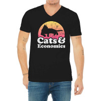 Cats And Economics Gift Music V-neck Tee | Artistshot