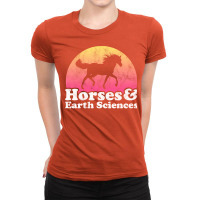 Horses And Earth Sciences Gift For Horse Lovers 70 Ladies Fitted T-shirt | Artistshot