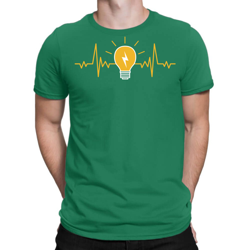 Electrician Heart Beat Light Bulb Girl T-shirt | Artistshot