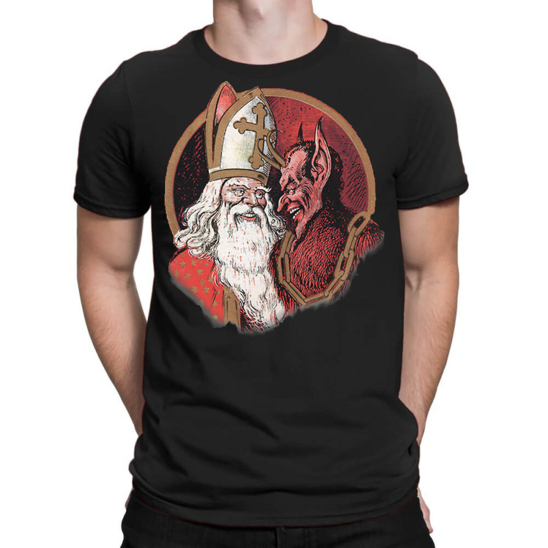 Krampus And Santa Christmas  (1) T-Shirt by hafeesoesoeq | Artistshot