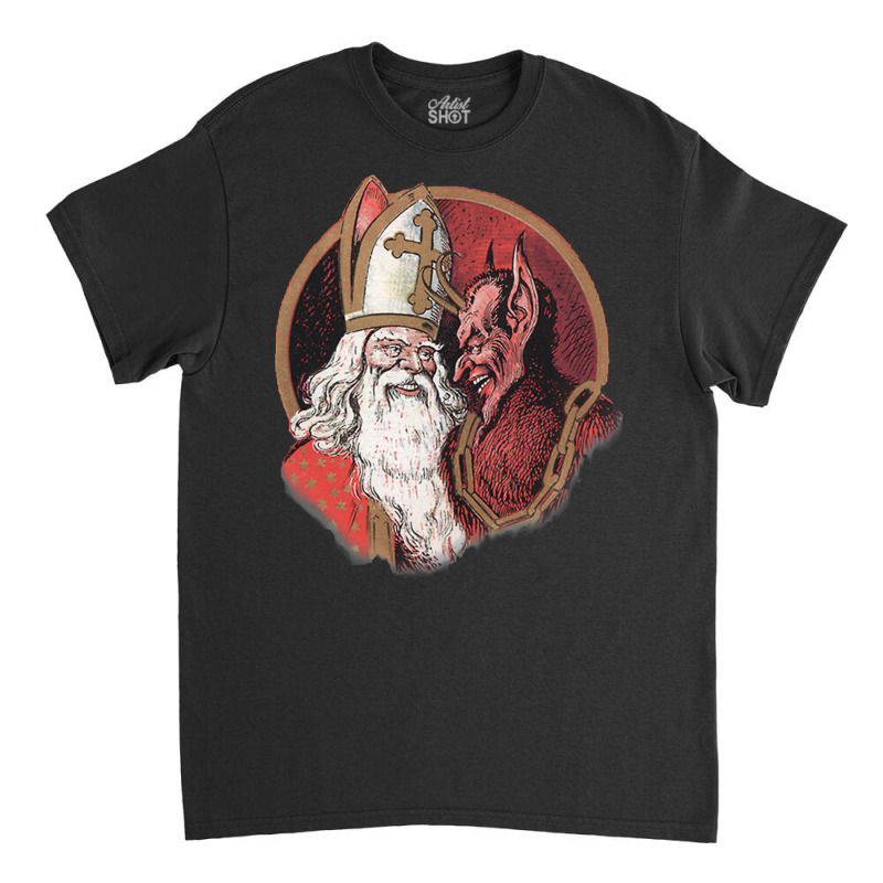 Krampus And Santa Christmas  (1) Classic T-shirt by hafeesoesoeq | Artistshot