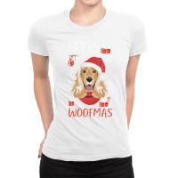 English Cocker Spaniel Christmas Retro Ladies Fitted T-shirt | Artistshot