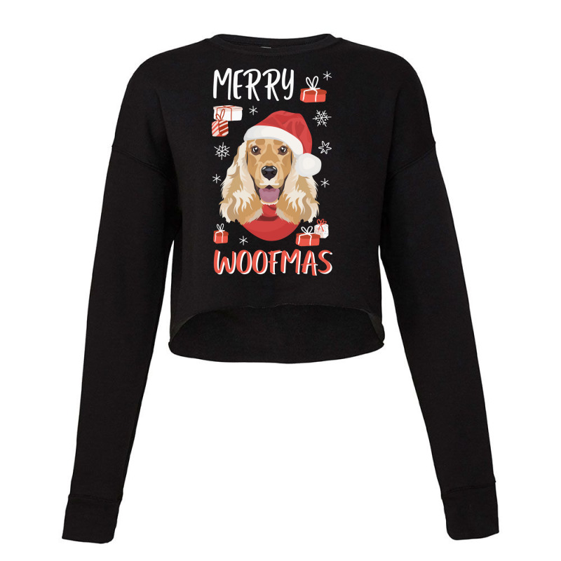 English Cocker Spaniel Christmas Retro Cropped Sweater by jengizsiketes | Artistshot