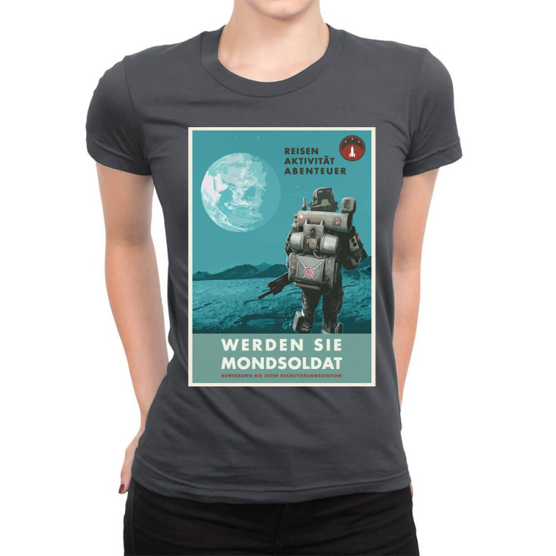 Wolfenstein Propaganda Adventure Poster Ladies Fitted T-Shirt by awoobeczet | Artistshot