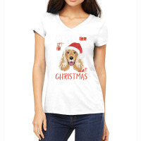 English Cocker Spaniel Christmas Red Women's V-neck T-shirt | Artistshot