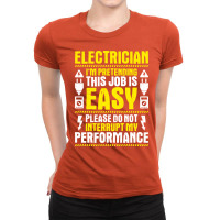 Electrician Lineman Wireman Electronics Technician Ladies Fitted T-shirt | Artistshot