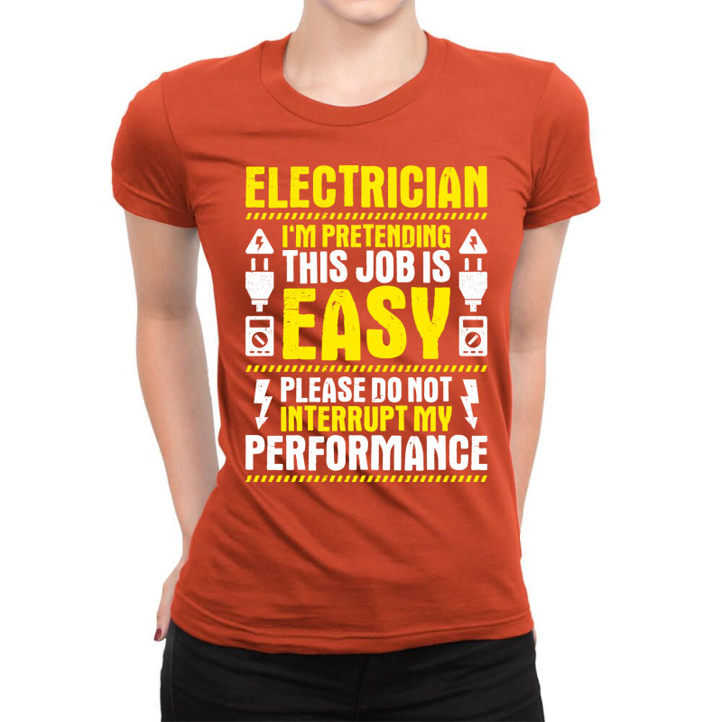 Electrician Lineman Wireman Electronics Technician Ladies Fitted T-Shirt by dakliiherbw | Artistshot