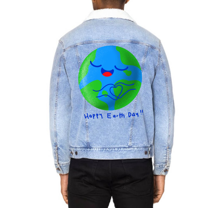 Happy Earth Day Summer Unisex Sherpa-Lined Denim Jacket by kosicnarwarw | Artistshot