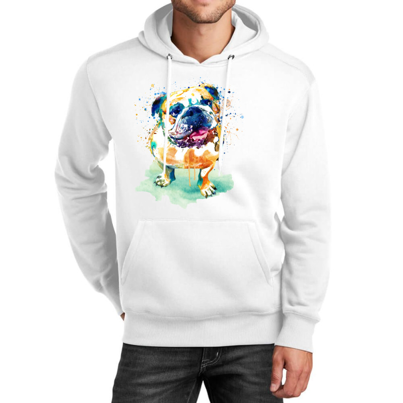 Watercolor Bulldog Nostalgia Unisex Hoodie by triunfmagonij | Artistshot