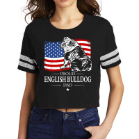 English Bulldog Dad American Flag Patriotic Dog Tu Scorecard Crop Tee | Artistshot