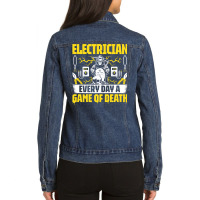 Electrician Lineman Wireman Electronics Technician Ladies Denim Jacket | Artistshot