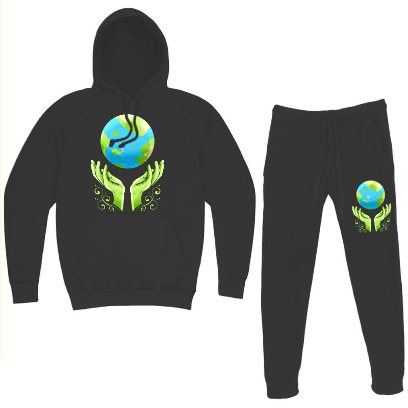 Two Hands Holding The Earth For Earth Day Travel Hoodie & Jogger set by kosicnarwarw | Artistshot