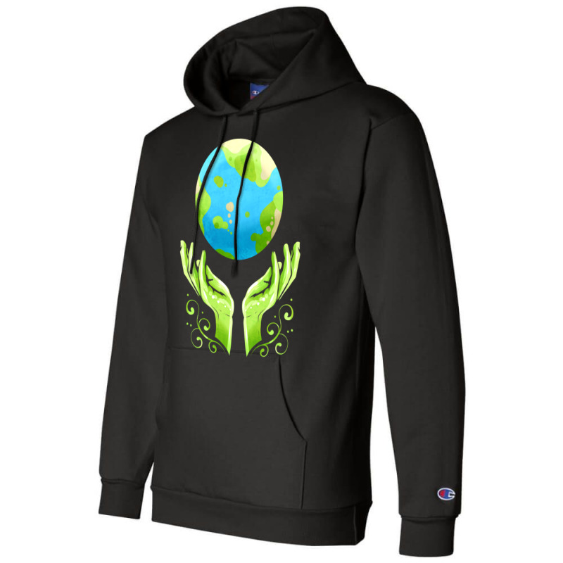 Two Hands Holding The Earth For Earth Day Travel Champion Hoodie by kosicnarwarw | Artistshot