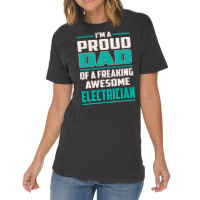 Proud Dad Electrician Gift Vintage T-shirt | Artistshot