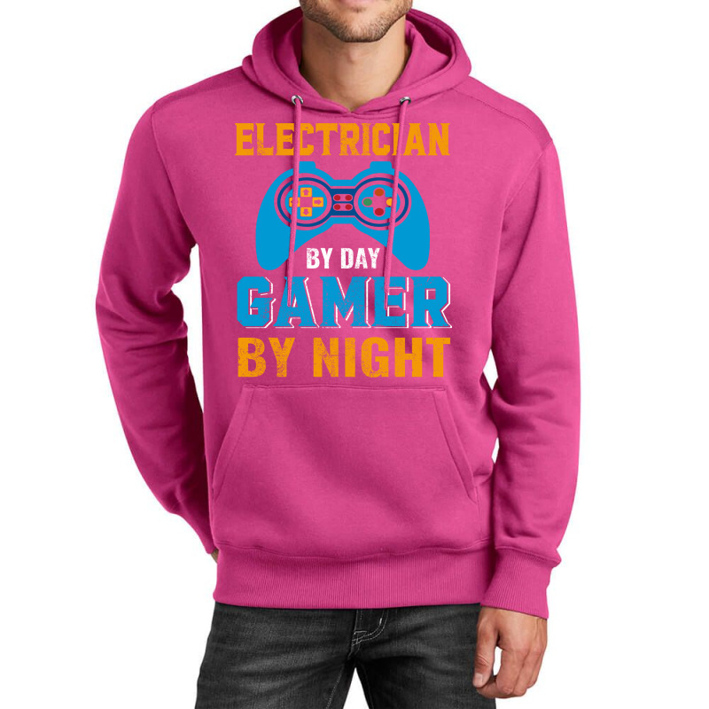 Electrician By Day Gamer By Night Summer Unisex Hoodie | Artistshot