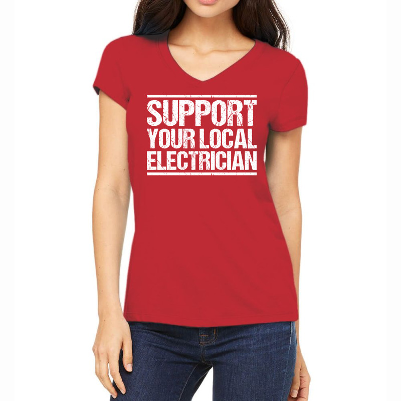 Electrician Lineman Wireman Electronics Technician Women's V-Neck T-Shirt by nehamafayedhy | Artistshot