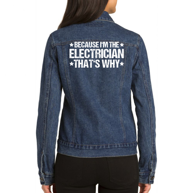 Electrician Lineman Wireman Electronics Technician Ladies Denim Jacket by mehobrateez | Artistshot