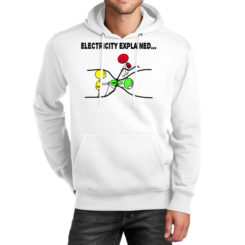 Electrician Joke Cute Gift Electricity Science Ner Unisex Hoodie by arieanlacotel | Artistshot