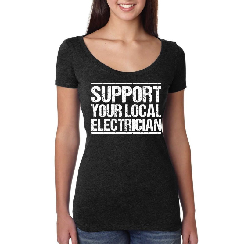 Electrician Lineman Wireman Electronics Technician Women's Triblend Scoop T-shirt by arieanlacotel | Artistshot