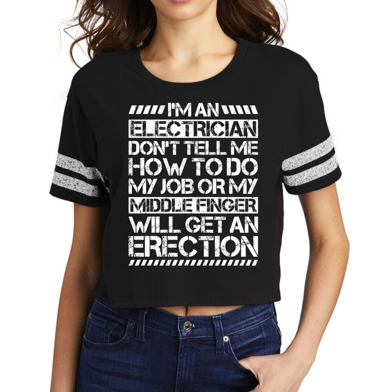 Electrician Lineman Wireman Electronics Technician Scorecard Crop Tee by ameshjhela6 | Artistshot