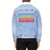 Electrician Gift Retro Design Perfect Present For Unisex Sherpa-lined Denim Jacket | Artistshot