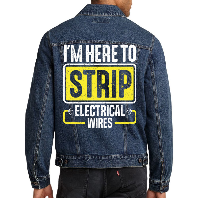 Electrician Lineman Wireman Electronics Technician Men Denim Jacket by jakimseferq | Artistshot