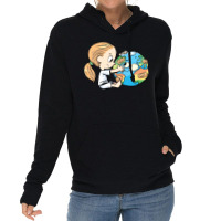 Little Girl Cares For The Injured Planet Earth Mus Lightweight Hoodie | Artistshot