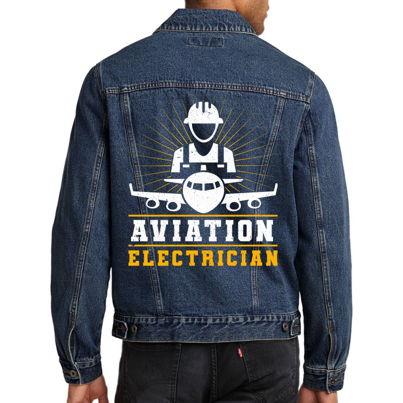 Aviation Electrician Airplane Repair Music Men Denim Jacket | Artistshot