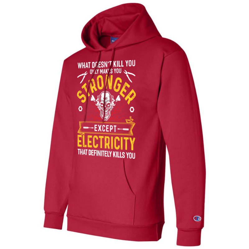 Electrician Electricity Electronics Electric Gift Champion Hoodie | Artistshot