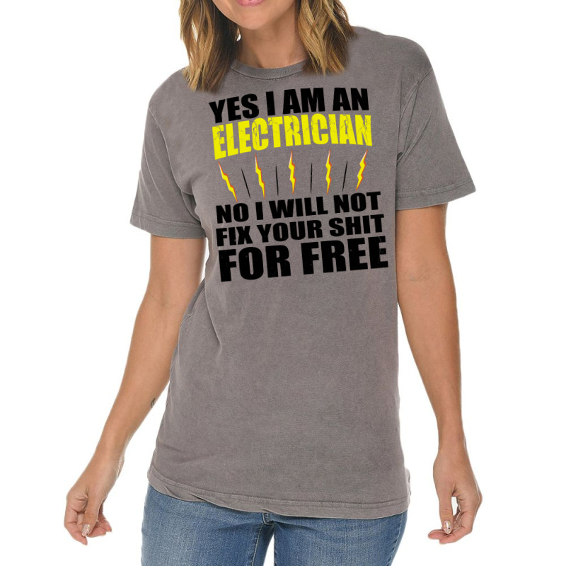 Yes I Am Electrician Nostalgia Vintage T-shirt | Artistshot