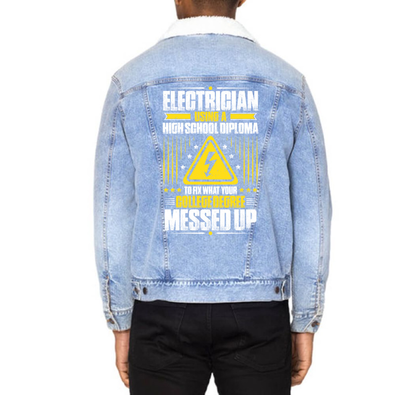 Electrician Lineman Wireman Electronics Technician Unisex Sherpa-lined Denim Jacket | Artistshot