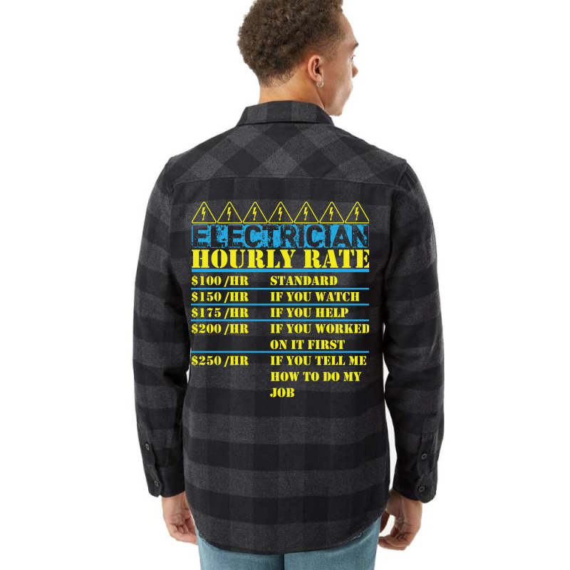 Electrician Hourly Rate I Electricity I Electricia Flannel Shirt | Artistshot