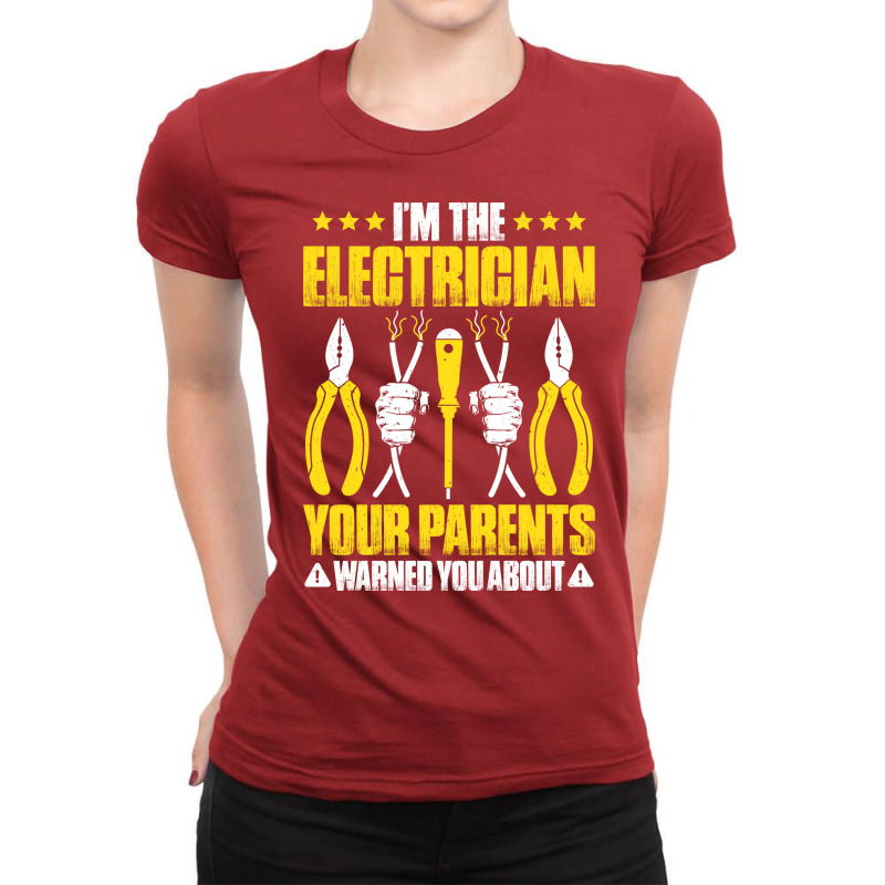 Electrician Lineman Wireman Electronics Technician Ladies Fitted T-Shirt by deylonoetomo2 | Artistshot