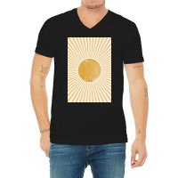 Retro Sun Mid Century Modern V-neck Tee | Artistshot