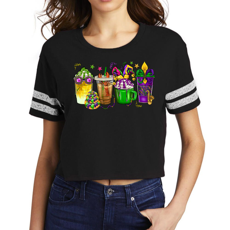 Mardi Gras Coffee Cups Scorecard Crop Tee by enoddigitalart@gmail.com | Artistshot