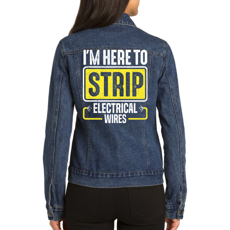 Electrician Lineman Wireman Electronics Technician Ladies Denim Jacket by anwtizahlest | Artistshot