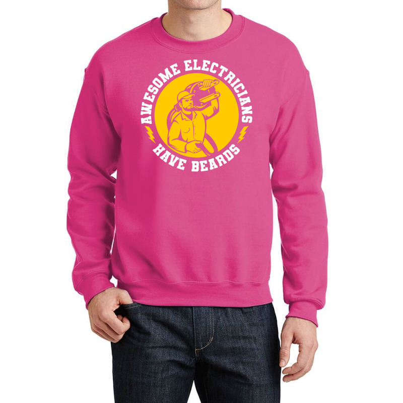 Awesome Electricians Have Beards Electrician Music Crewneck Sweatshirt | Artistshot