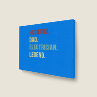 Electrician Funny Vintage Retro  Husband Dad Elect Landscape Canvas Print | Artistshot