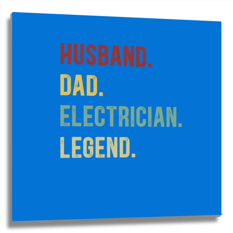 Electrician Funny Vintage Retro  Husband Dad Elect Metal Print Square | Artistshot