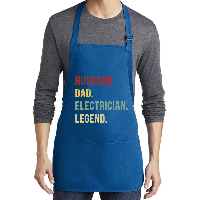 Electrician Funny Vintage Retro  Husband Dad Elect Medium-length Apron | Artistshot