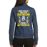 Electrician Lineman Wireman Electronics Technician Ladies Denim Jacket | Artistshot