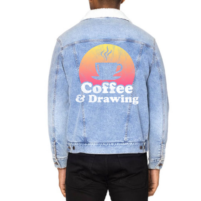 Coffee And Drawing Yellow Unisex Sherpa-lined Denim Jacket | Artistshot